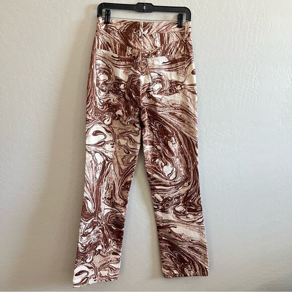 Topshop Kort jeans in brown marble print - Picture 5 of 6